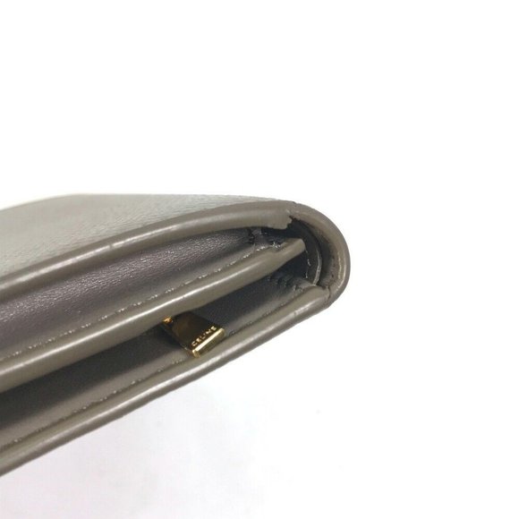CELINE .10PI Bicolor Medium strap wallet Trifold wallet Leather gray - Picture 8 of 13
